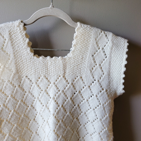 Handmade | Diamond Crochet Knitted Sweater Top - Picture 2 of 5